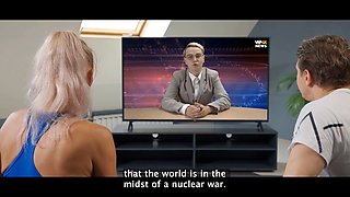 Malusha & Moonlmp get wild with a Russian babe on the couch