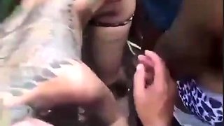 Busty blonde group sex