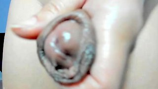 Shemale tranny enjoying solo masturbation