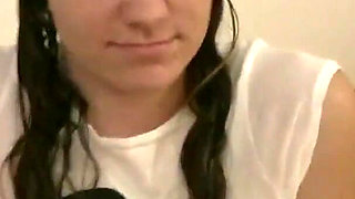 Kristen masturbates and then gives a blowjob