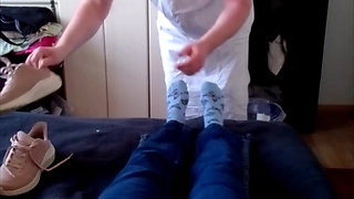 Sexy Nylon Feet of Grandma in the Afternoon