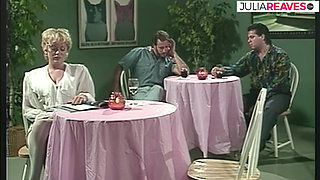 Blonde milf gets pussy licked while out relaxing with friend