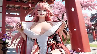 Yae Miko Nude Tease Compilation  From Sexy Underwear to Big Breast Exposure Genshin Impact Hentai