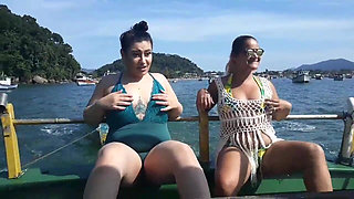 Exhibitionism on the Boat in Public with Paty Butt and Her Stepcousin Agatha Ludovino