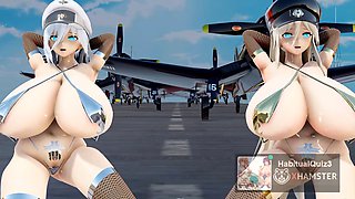 3D animated bukkake adventure in a Japanese game with a futanari twist