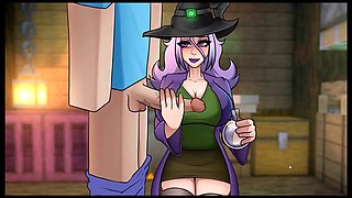 Wedding night fun with a gorgeous bride and some minecraft-style action