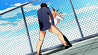 Hentai redhead gives blowjob and having sex