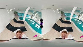 Busty stunner taunts and fucks successful fellow by the pool - tmwvrnet