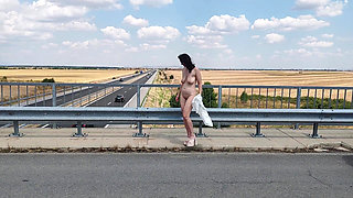 Slave Tih Is Punished to Show His Naked Pussy on the Highway