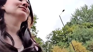 Faye Taylor Purple panty wetting by the road peeing