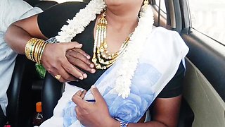 Indian Bhabi Car Sex. Beautiful Saree Housewife Try to Fucking with Stepson Car Drive.telugu Dirty Talks.