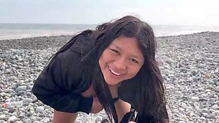 Peruvian Beach Babe Valentina Takes Facial and Anal - No Creampie!