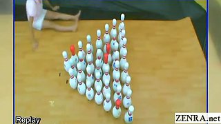 Subtitled Japanese amateur bowling game with foursome