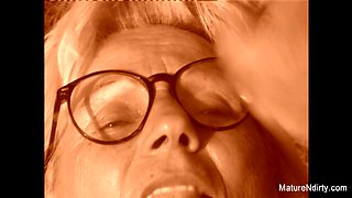 Blonde Grandma Gets Some Cum On Her Glasses - Mature'NDirty
