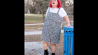 Hog warts Jumper and crazy spike boots in a local park flashing