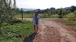 A sexy milf been surprised and fucked by a farmer after he surprised her masturbated herself in his orchard!