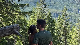 Amateur girls Maria does blowjob outdoors