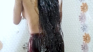 Desi Student Girl Sumaiya Bathroom Fingering Hairy Pussy with Orgasm