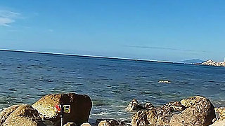 Strangers Caught My Wife Touching and Fucking My Big Cock on a Public Nude Beach - Real Amateur French - Misscreamy