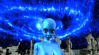 Blue Alien pussy gets pounded