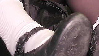 Dominant Hot Witch Has Conjured a Hard Boner and Is Having Fun with It with Her Feet, Hands and Mouth