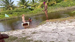 I went to have sex on the nude beach with my hot friends 2