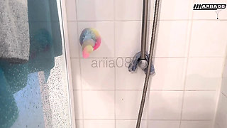 Petite French Goth Girl Tests Double Dildo in Pussy and Ass Solo