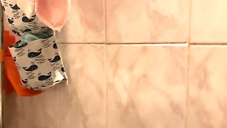 Russian bitch is lowered in the wc and fed with jizz from her bum