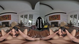 Skinny teen Sarah Lace rides cock in vr with intense pleasure