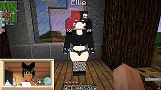 Minecraft Jenny Mod Meeting Ellie, a Goth dommy mommy and she calls us a good boy, picks us up and face fucks