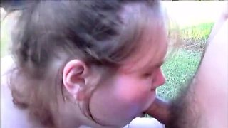 First Time Public Blowjob Wife Gets Huge Cum Facial on Naked Big Tits