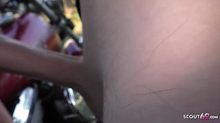 German Mature Nymphomaniac's Gangbang Passion in a Public Rush