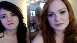 Two sexy brunette lesbian teens get assfucked