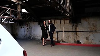 French MILF Rough Anal Threesome in Parking Lot