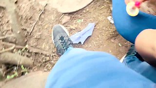 Desi Indian College Girl Outdoor Sex Jungle Public Forest Pussy Fucked Very Risky Blowjob With Clear Hindi Audio Voice