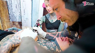 Inked Lovers Big Dick Foursome Merry's Tattooed Adventure