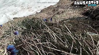 Wild Mountain Blowjob with Facial Cumshot - Horny German Couple Outdoor Fuck