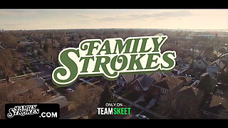 Naughty babe Angel Del Rey's pink pussy gets destroyed by her stepdad