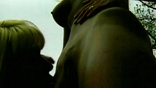 Platinum blonde babes having fun with a big dildo