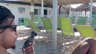 Amateur fuck in front of a crowd with my booty ebony gf