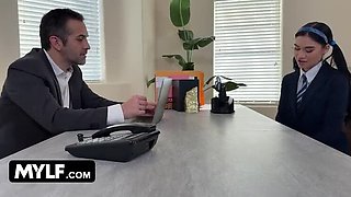 MILF Principal Aderes Quin Trains Stepdaughter Delilah Dagger - Hardcore School Punishment & Deep Throat Blowjob