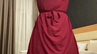 Fatima dancing in hotel room