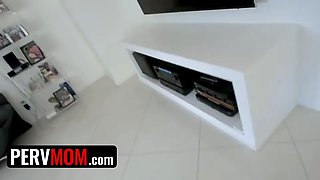 Pervmom - slender milf nurtures hot stud by grabbing his fat knob and lets him glide it inwards her