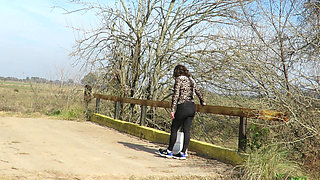 Patricia Undresses on the Outdoor Bridge