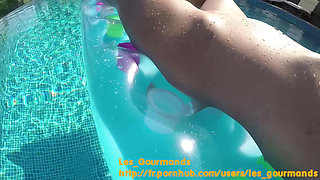 Fingered On The Air Mattress In The Pool