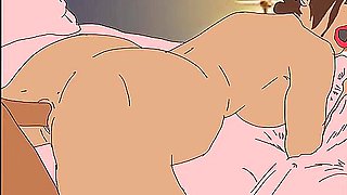 Car Toon And Random Guy - Chocolate Big Tits Gets It In Her Bedroom From Animation)