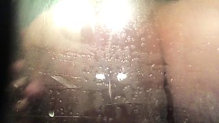 Hot brunette big boobs toying pink pussy