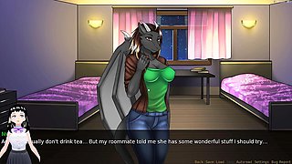 Unshaven visual novel featuring big boobed characters and furry action