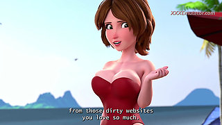 Busty Aunt Cass Play with a Little Dick on the Beach (Exclusive Full 3D Gameplay) Ultra Quality