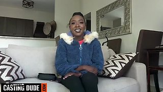 Innocent 18YO Ebony Cutie Missed Church – Gets Bent Over & Stretched by Big Cock